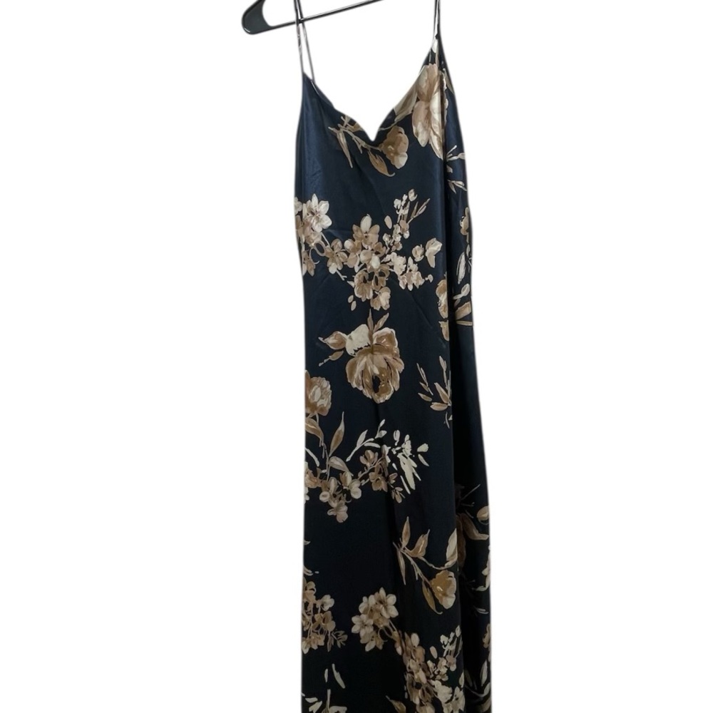 Jones New York Navy and Beige Patterned Dress